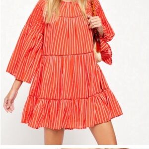 Free People Lola Capri/ Tunic dress-Red-XS